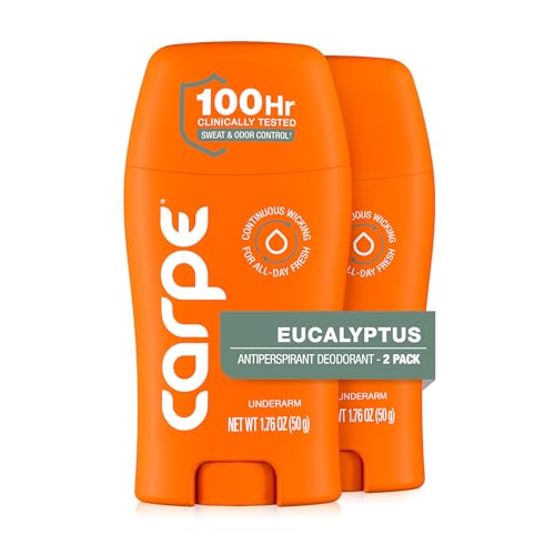 Carpe 100-Hour Deodorant Antiperspirant, Eucalyptus - 2 Pack