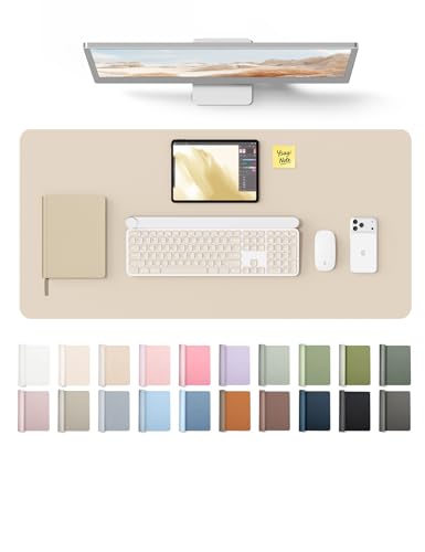 YSAGi Leather Desk Protector, Office Mat, Large Mouse Mat, Non-Slip PU Leather Blotter, Laptop Desk, Waterproof Writing Pad f