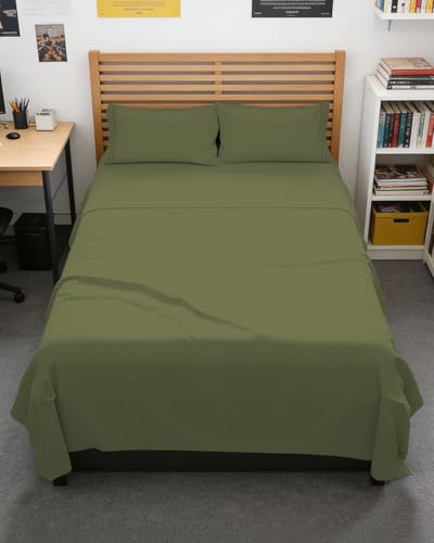 Full XL Sheets - 4 Piece Full XL Sheet Set - Cool & Breathable - Sage Green