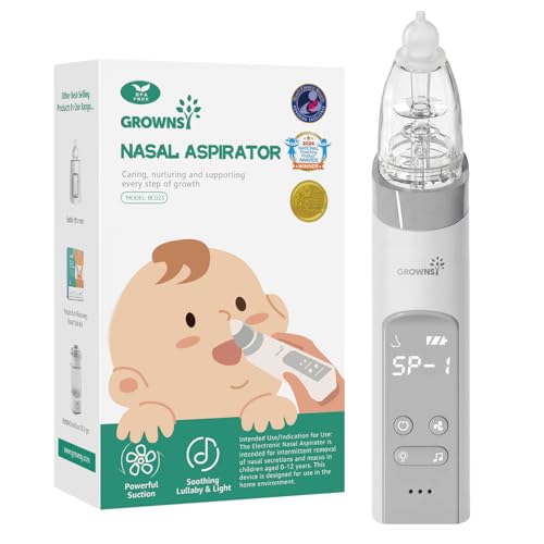GROWNSY Baby Nasal Aspirator, Electric Nose Sucker, Powerful Suction,Grey