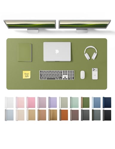 YSAGi Leather Desk Protector, Office Mat, Large Mouse Mat, Non-Slip PU Leather Blotter, Laptop Desk, Waterproof Writing Pad f