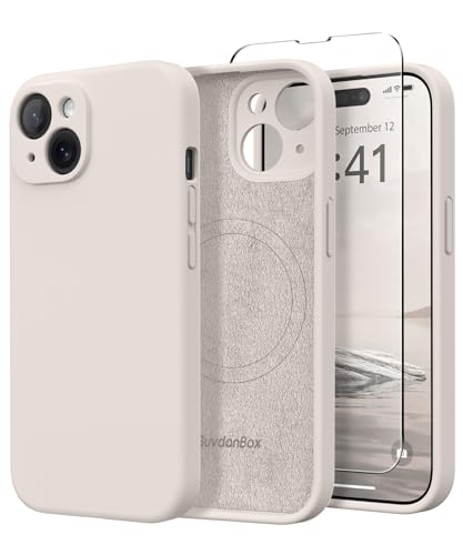 SuydanBox Magnetic for iPhone 15 Case Silicone Stone