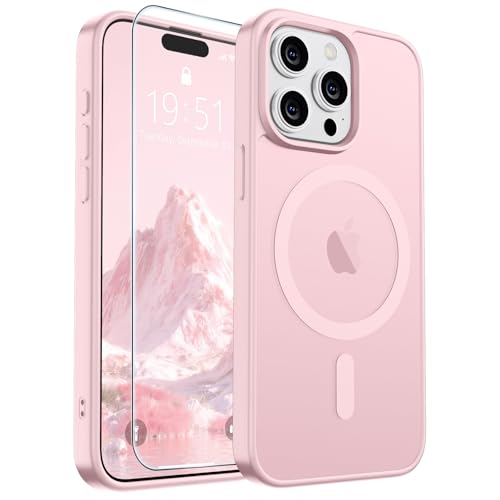 SUPFINE Magnetic for iPhone 15 Pro Max Case Light Pink