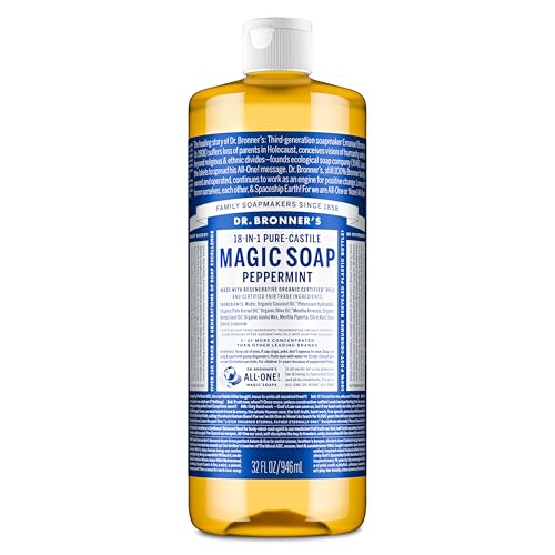 Dr. Bronner's Peppermint Pure-Castile Liquid Soap, Hand Soap, 32 oz