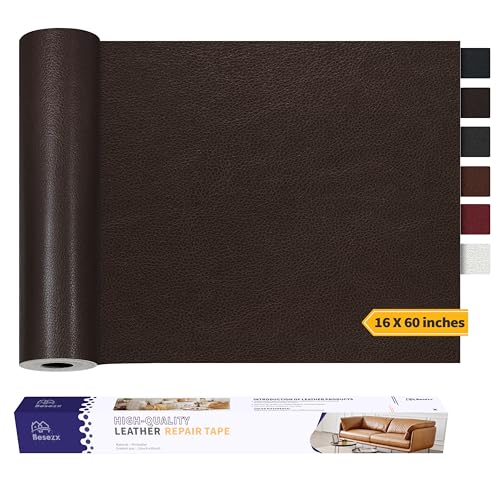 Besezx Leather Repair Patch Tape Kit, Self Adhesive Leather Repair for Furniture, Couch, Sofa, Car Seats,Office Chair,Vinyl R