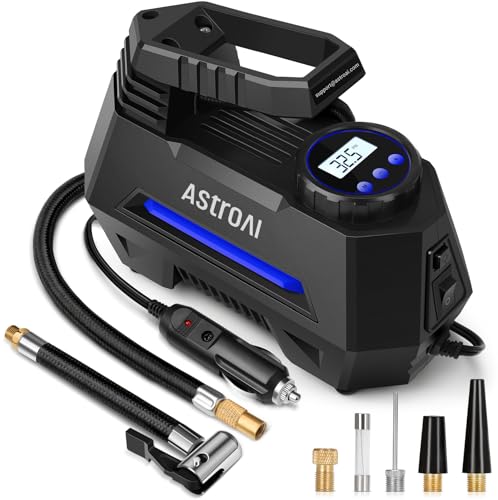 AstroAI AIRUN H Tire Inflator Portable Air Compressor, 12V DC Tire Inflator, Auto Shut-Off with Digital Pressure Gauge & LED