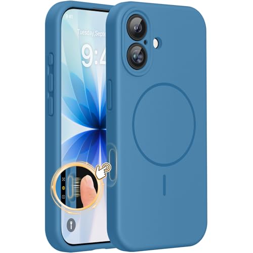 Miracase Silicone & Magnetic for iPhone 17 Case, Capri Blue