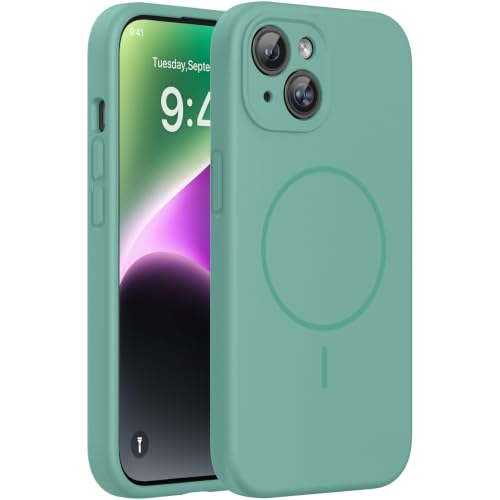 Miracase Silicone & Magnetic for iPhone 14 Case, Midnight Green