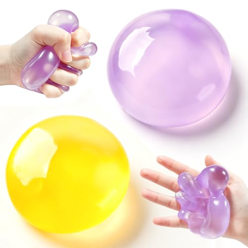 2 Pcs Coconut Oil Squishy, Shapeable No Rebound Stress Relief Ball, Fun Sensory Fidget Toy, Study Work Relaxation Desk Decor,