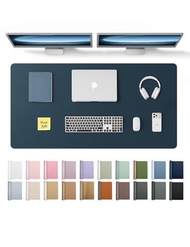 YSAGi Leather Desk Protector, Office Mat, Large Mouse Mat, Non-Slip PU Leather Blotter, Laptop Pad, Waterproof Writing Pad fo