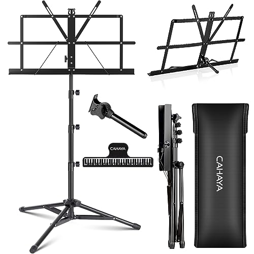CAHAYA Portable Sheet Music Stand Adjustable Dual Use with Carrying Bag