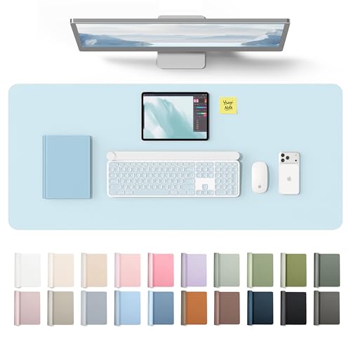 YSAGi Leather Desk Protector, Office Mat, Large Mouse Mat, Non-Slip PU Leather Blotter, Laptop Desk Mat, Waterproof Writing P