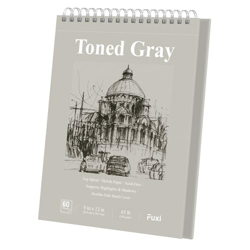 Fuxi Toned Gray Sketchbook 9 x 12, 60 Sheets, 85 lb/130gsm
