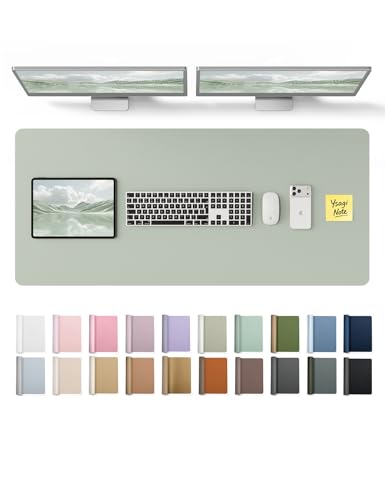 YSAGi Leather Desk Pad Protector, Office Desk Mat, Large Mouse Pad, Non-Slip PU Leather Desk Blotter, Laptop Desk Pad, Waterp