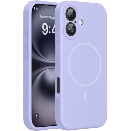 Miracase Magnetic for iPhone 16 Plus Case, Silicone, Light Purple