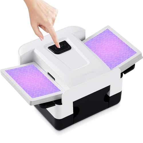 FEIERYA Automatic Card Shuffler 2 Deck USB Rechargeable,Battery-Operated Electric Poker Shuffler,Playing Card Shuffler for Ho