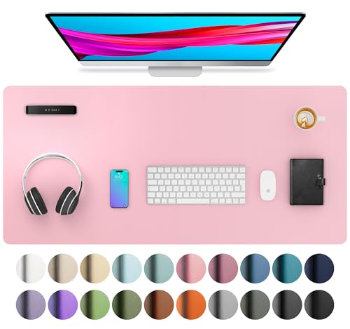 Aothia Leather Desk Pad Protector, Mouse Pad, Office Desk Mat, Non-Slip PU Leather Desk Blotter, Laptop Desk Pad, Waterproof