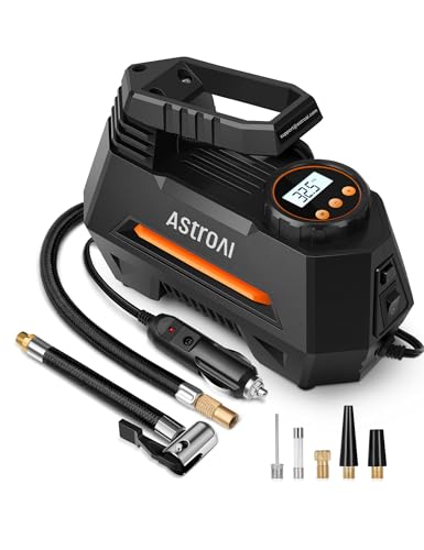 AstroAI AIRUN H Tire Inflator Portable Air Compressor, 12V DC Tire Inflator, Auto Shut-Off with Digital Pressure Gauge & LED