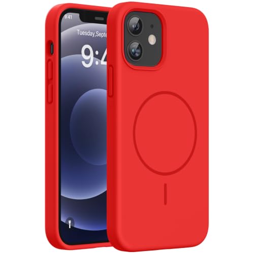 Miracase Magnetic for iPhone 12 Case/iPhone 12 Pro Case, Red