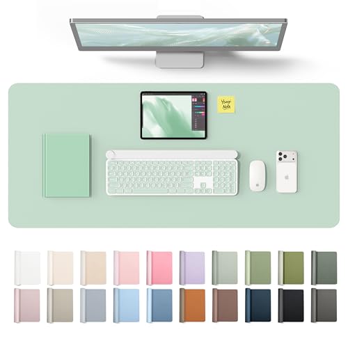 YSAGi Leather Desk Protector, Office Mat, Large Mouse Mat, Non-Slip PU Leather Blotter, Laptop Desk Mat, Waterproof Writing P