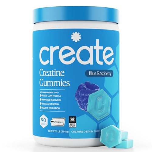 Create Creatine Monohydrate Gummies for Women and Men Blue Raspberry 90ct