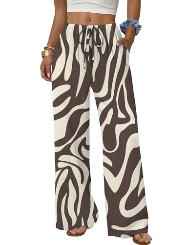 Sampeel Pants for Women Trendy Summer Spring Outfits Beach Vacation Clothes Plus Size Boho Fashion Clothing Western Outfits A