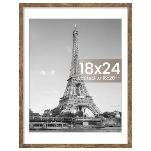upsimples 18x24 Picture Frame, Wall Decor Poster Frames, Rustic Brown 1Pack