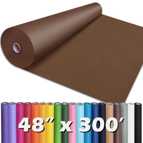 PerkHomy Coffee Kraft Paper Roll 48" x 3,600" (300') for Gift Wrapping Bouquet Flower Art Painting Craft Writing Packaging Sh