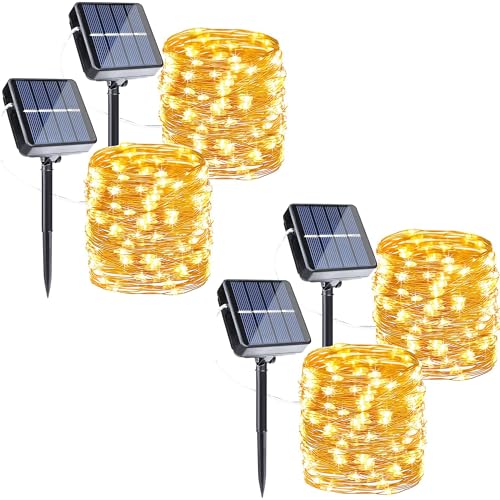 Joomer Solar Fairy Lights, 4Pack Total 104FT 320LED Lights, Warm White
