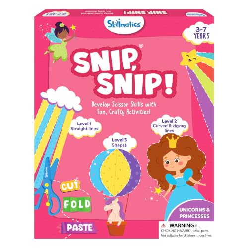 Skillmatics Snip Snip Unicorns & Princesses, Scissor Skills, Felt Craft Kit