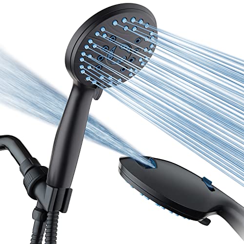 AquaCare High Pressure 8-mode Handheld Shower Head - Anti-clog Nozzles, Built-in Power Wash to Clean Tub, Tile & Pets, Extra