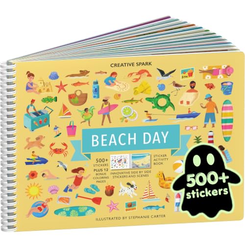 Cupkin Beach Day Sticker Book | 12 Coloring & Activity Pages, 500+ Stickers