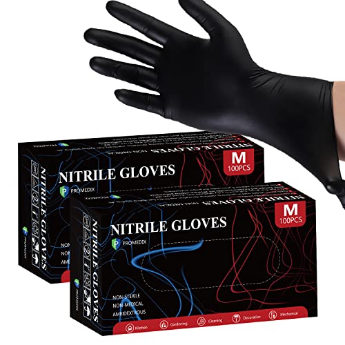 PROMEDIX P Nitrile Disposable Gloves,4mil-200 Count,Gloves Disposable Latex Free,Powder Free for Cooking,Household,Food safe