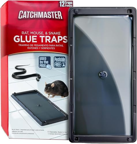 Catchmaster Rat & Mouse Glue Traps 12 Pack, Large Heavy Duty Sticky Traps