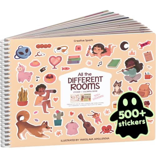 Cupkin All The Different Rooms Coloring & Sticker Book | 500+ Stickers