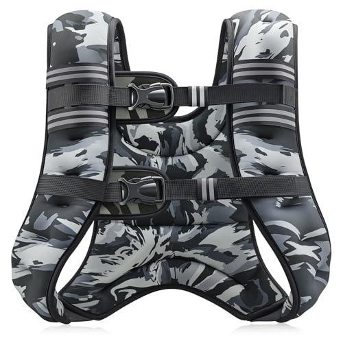 ZELUS Weighted Vest, 6lb/8lb/12lb/16lb/20lb/25lb/30lb Weight Vest for Men Women with Storage Pocket & Reflective Strips for W