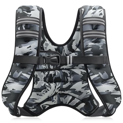 ZELUS Weighted Vest, 6lb/8lb/12lb/16lb/20lb/25lb/30lb Weight Vest for Men Women with Storage Pocket & Reflective Strips for W
