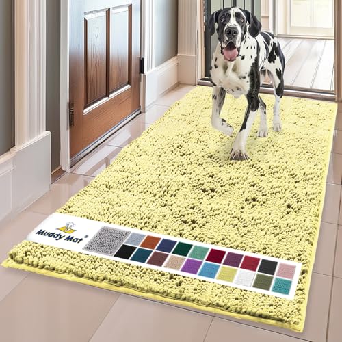 Muddy Mat® | Super Water Absorbent Door Mat Indoor, Microfiber Quick Dry Chenille Entryway Rug, Slip Resistant Front Door Mat
