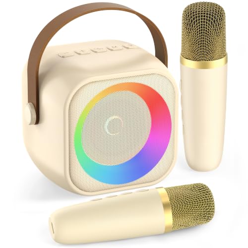 Karaoke Machine,Mini Portable Karaoke Speaker with 2 Wireless Microphones