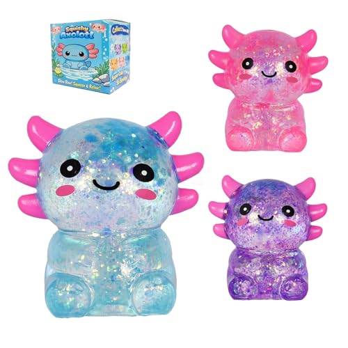 GSOOUOLD Axolotl Squishy Stress Ball, Soft TPR Fidget Toy for Kids Adults