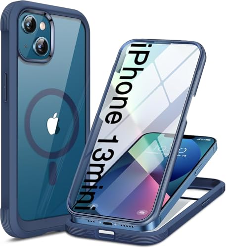 Miracase for iPhone 13 mini Case 5.4",Built-in Screen Protector,Dark Blue