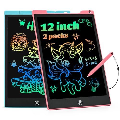 EooCoo Kids Travel Essential 12 Inch LCD Writing Tablet, 2 Pack