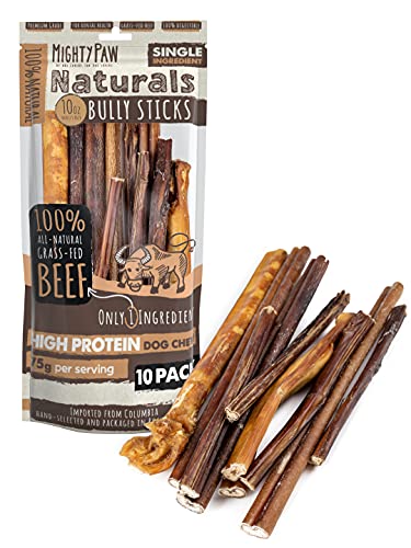 Mighty Paw Bully Sticks, Variety Pack, 10 Pack, Grass-Fed Beef Chews