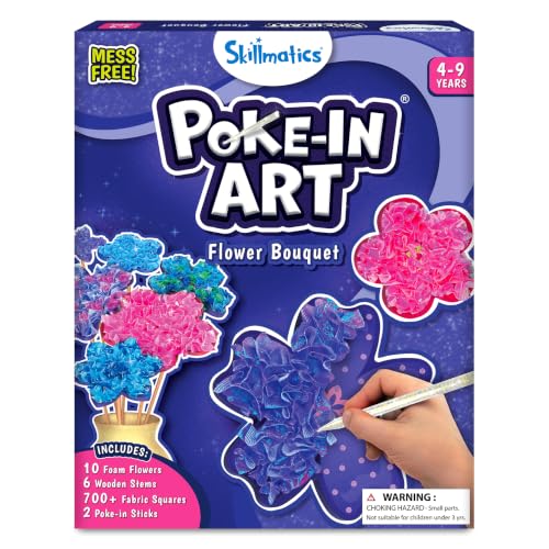 Skillmatics Poke-in Art – Flower Bouquet, Wood Craft Kit, Gift for Kids