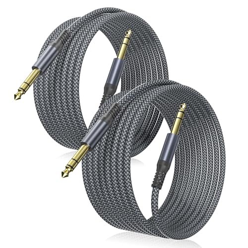 Elebase 1/4 Inch TRS Instrument Cable 30FT 2Pack,6.35mm Male Guitar Cord 9M