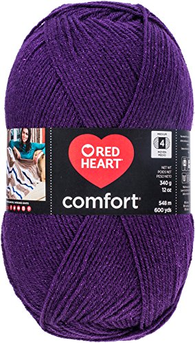RED Heart E707D.5005 Comfort Shimmers Yarn, Purple