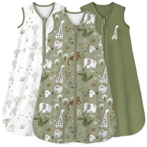 Yoofoss Baby Sleep Sack 0-6 Months 0.5 Tog Wearable Blanket for Baby, 3 Pack 100% Organic Cotton Infant Toddler Sleeping Sack