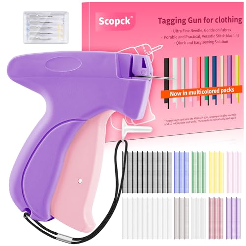 Stitch Gun for Clothes - Handheld Stitch Gun Quick Clothing Fixer - Tagging Gun - Includes 6 Needle, 1000 Black Fasteners & 1