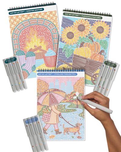 Lifelines FlowArt Activity Pads 3-Pack, Dot-by-Letter Guided Coloring Books