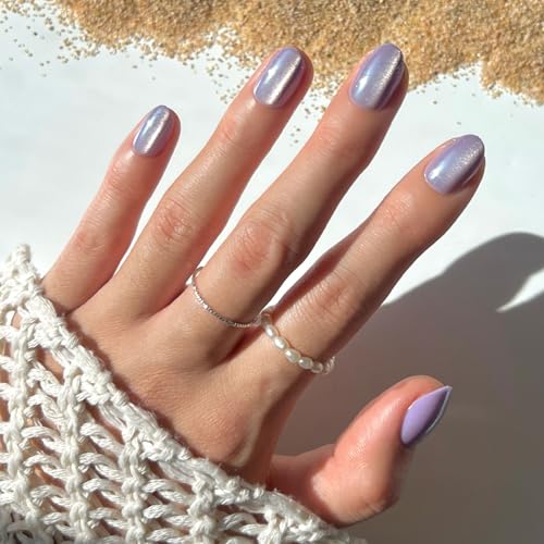 Glamnetic Press On Nails, Short Oval Velvet, Fake Nails 30pc Nail Kit